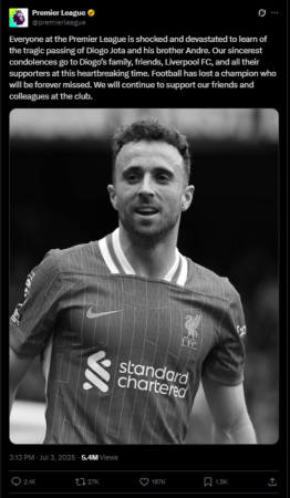 Tragedy on the Road: Liverpool's Diogo Jota, 28, Dies in Spain Car Crash – Tire Blowout Suspected, Medical Advice Cited in Travel Decision