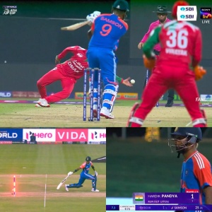 Axar Patel Injured After Dropped Catch, Head Impact During India vs. Oman Asia Cup Clash