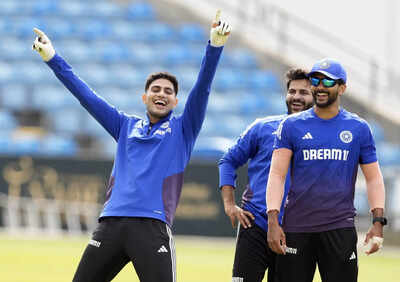 Shubman Gill during a practice session.