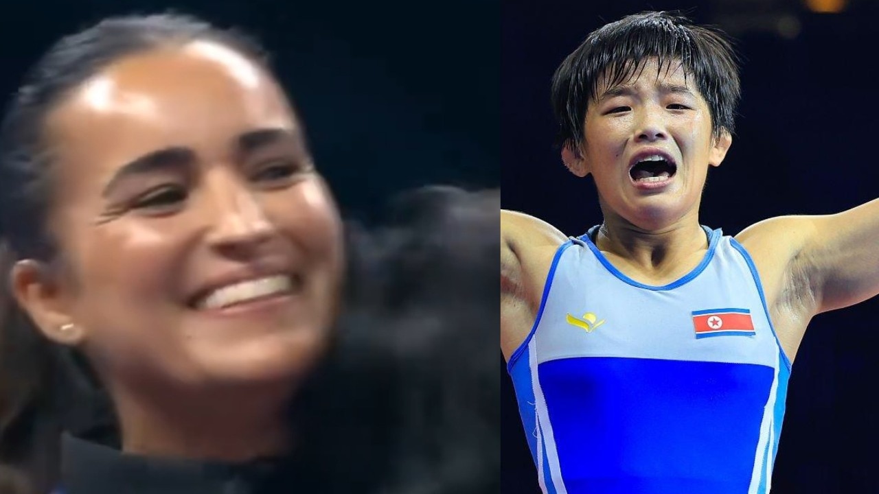 Won Myong-gyong's Golden Victory: North Korean Wrestler's Joyous Hug Steals the Show at World Championships